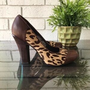 Leopard Print Brown Women's Heels